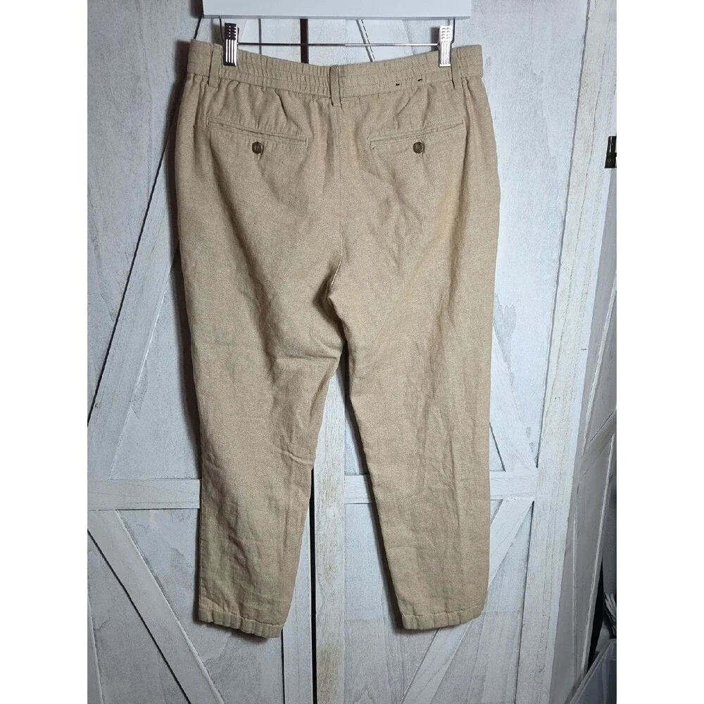 Banana Republic Linen/Cotton Straight Leg Ankle Pants Size 33